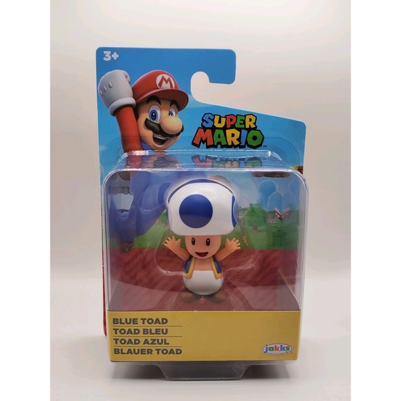 Other - Jakks World of Nintendo Super Mario Blue Toad 2.5" Toy Figure Collectible 2023